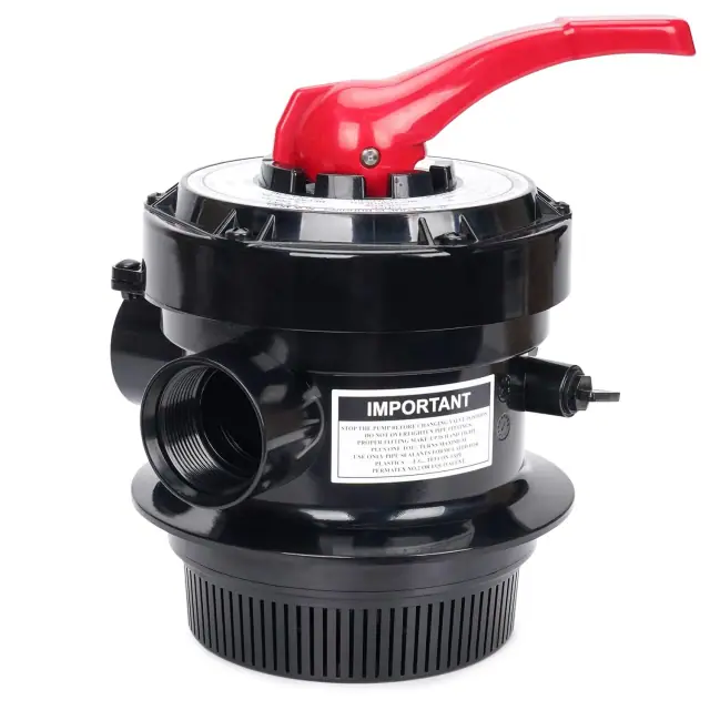 CIPU four-way multiport sand filter valve with red handle